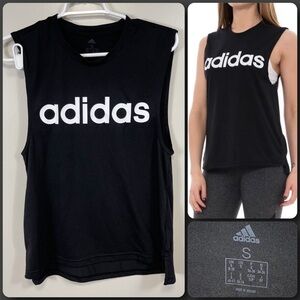 ADIDAS Lin Sol Black & White Workout Tank Top - D56038 - SMALL